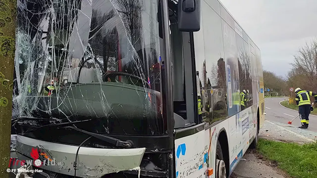 D: 17 Verletzte nach Zusammenstoß Autobus und Pkw in Bedburg-Hau