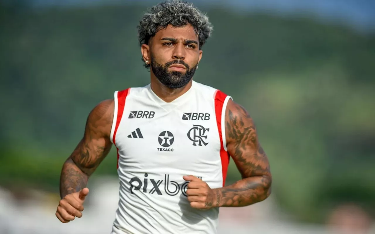 Gabigol participa de treino do Flamengo e deve enfrentar o Fluminense