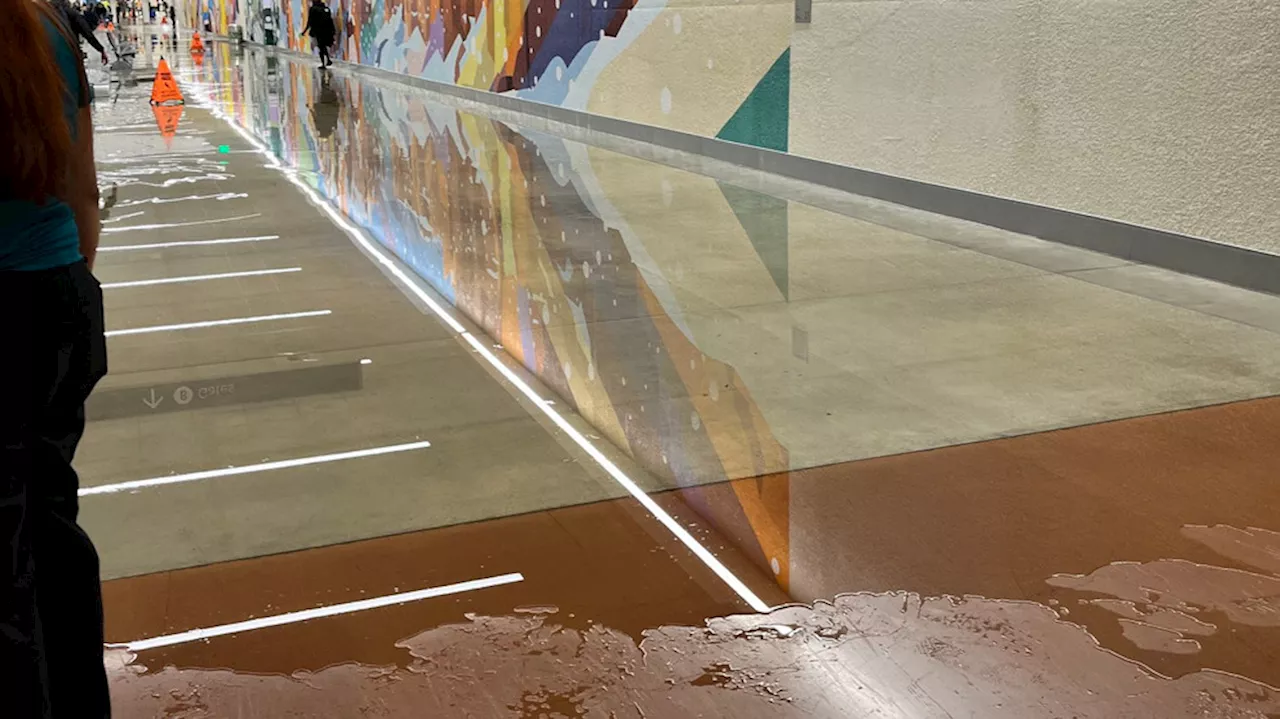 Water Leak Floods Tunnel at Salt Lake City International Airport