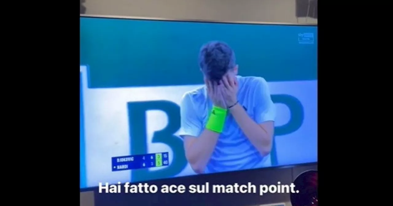 Luca Nardi, il video della famiglia sul match point contro Djokovic: si scatena il delirio