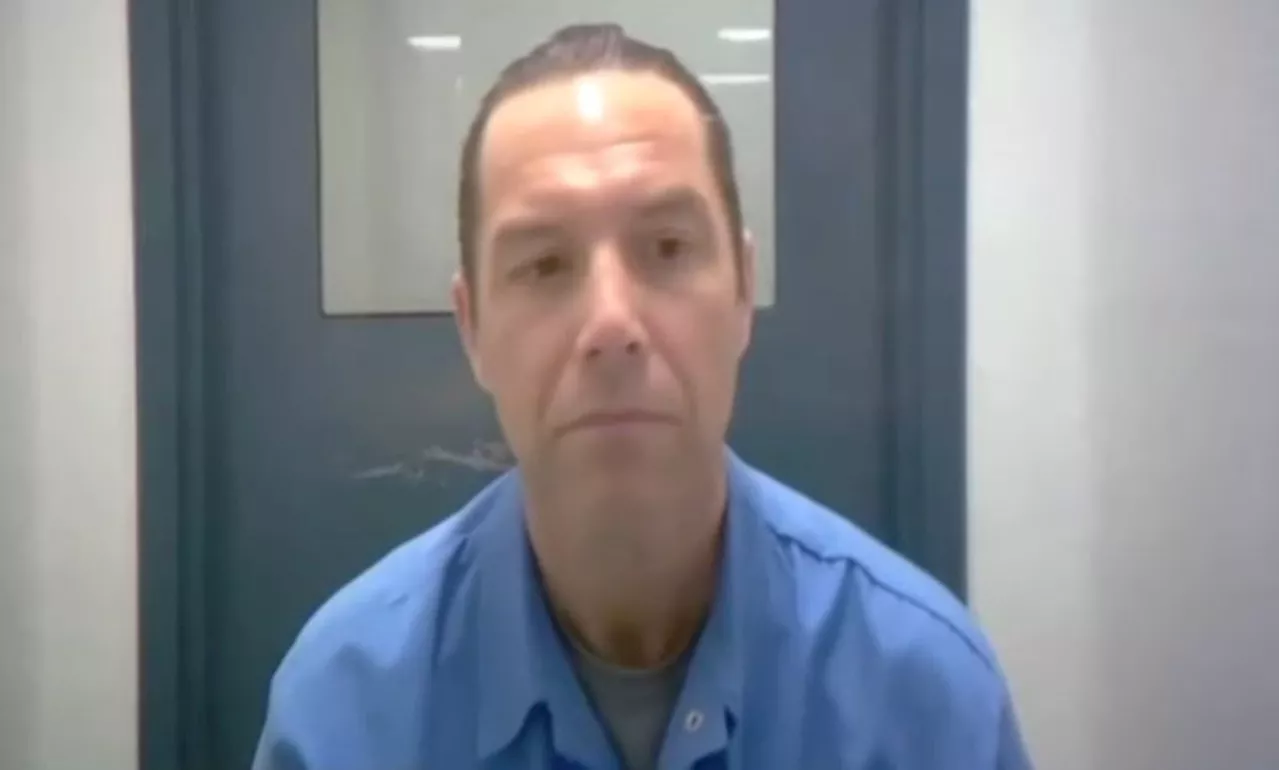 Scott Peterson appears on prison video feed for court hearing in murder case review