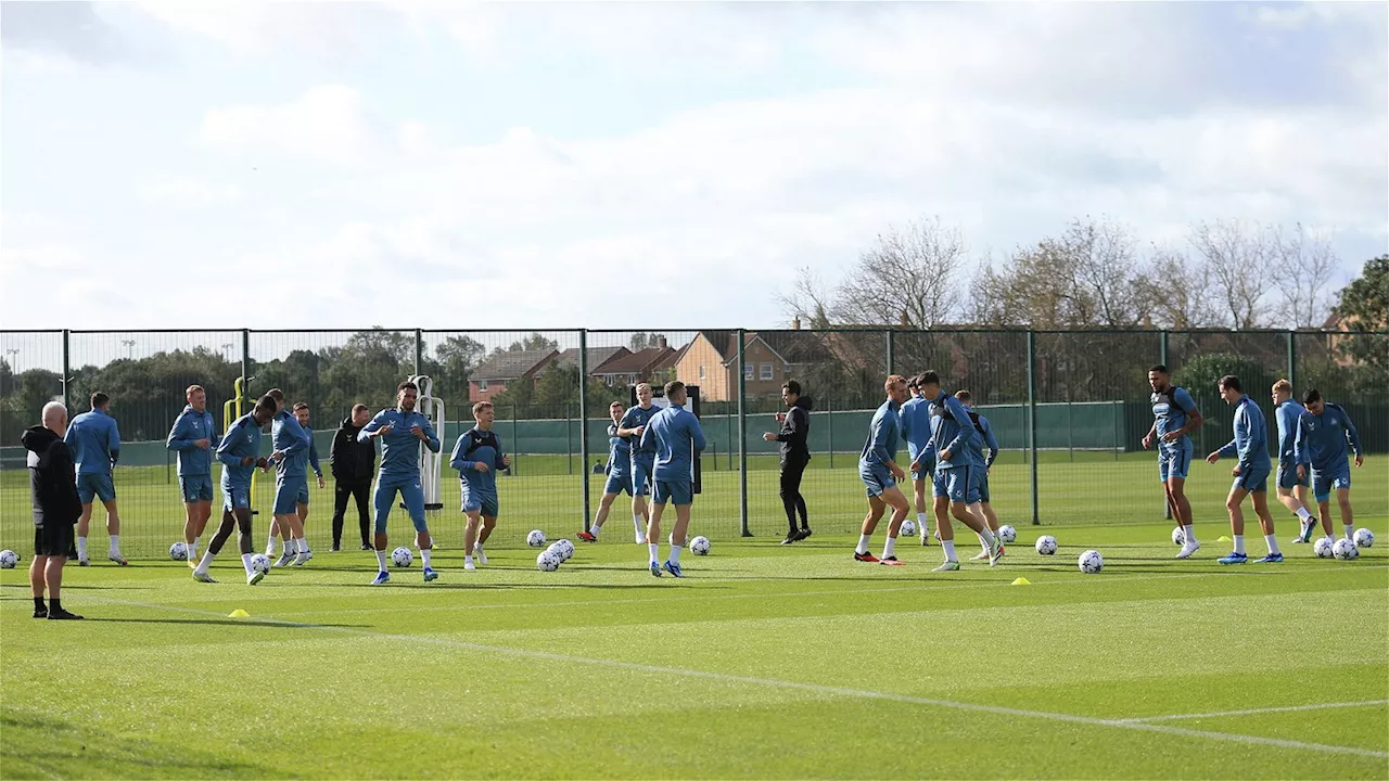 Newcastle United Players Training Ahead of Manchester City Match