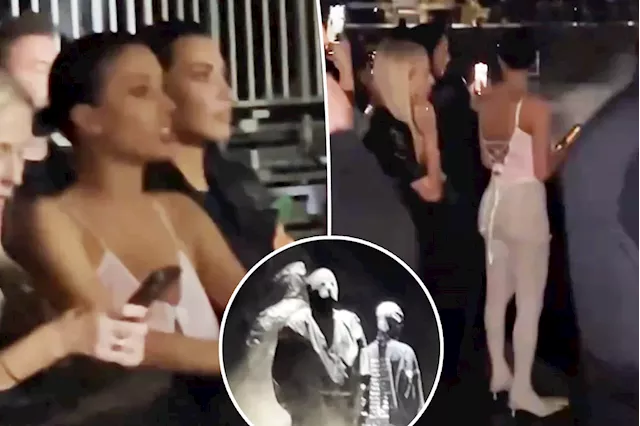 Kim Kardashian hangs out with Bianca Censori at Kanye West's album listening party