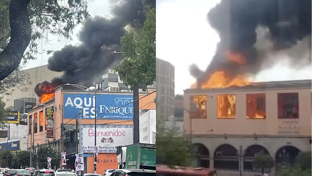 Incendio termina con el restaurante Enrique, ubicado sobre avenida Insurgentes VIDEO