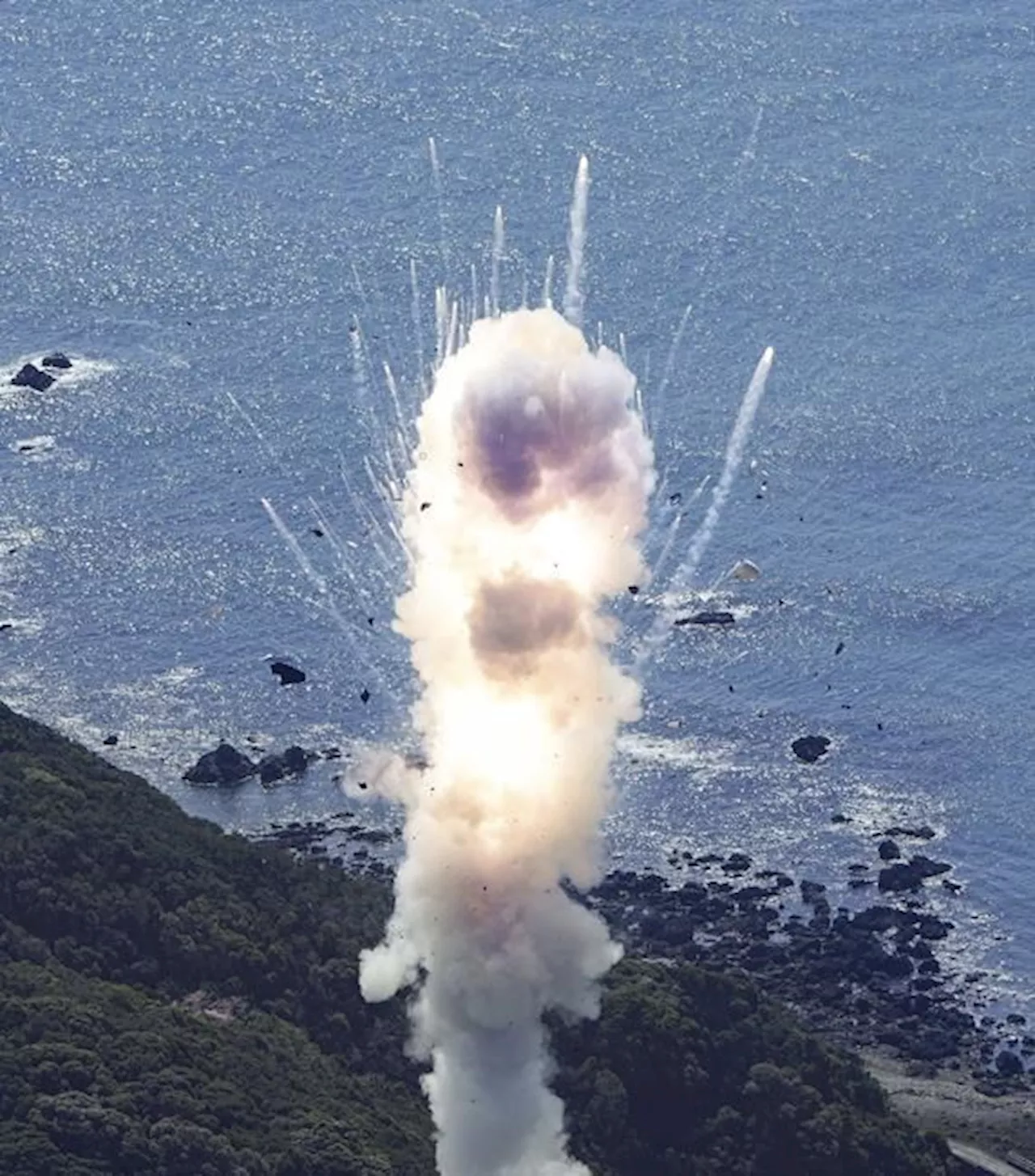 Japan's first private-sector rocket launch attempt has exploded shortly after takeoff