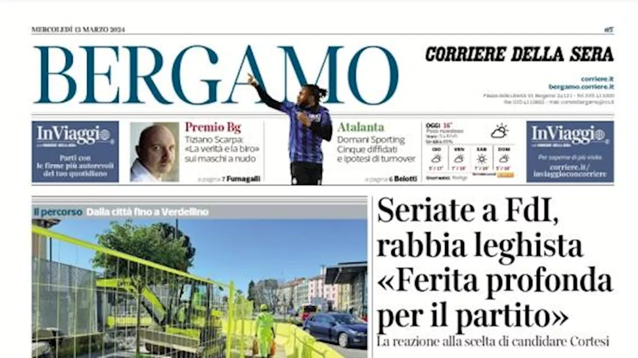 Il Corriere di Bergamo sulla Dea: 'Domani Sporting: cinque diffidati e ipotesi turnover'