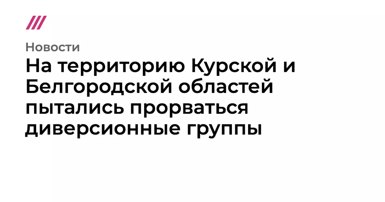 На территорию Курской и Белгородской областей пытались прорваться диверсионные группы