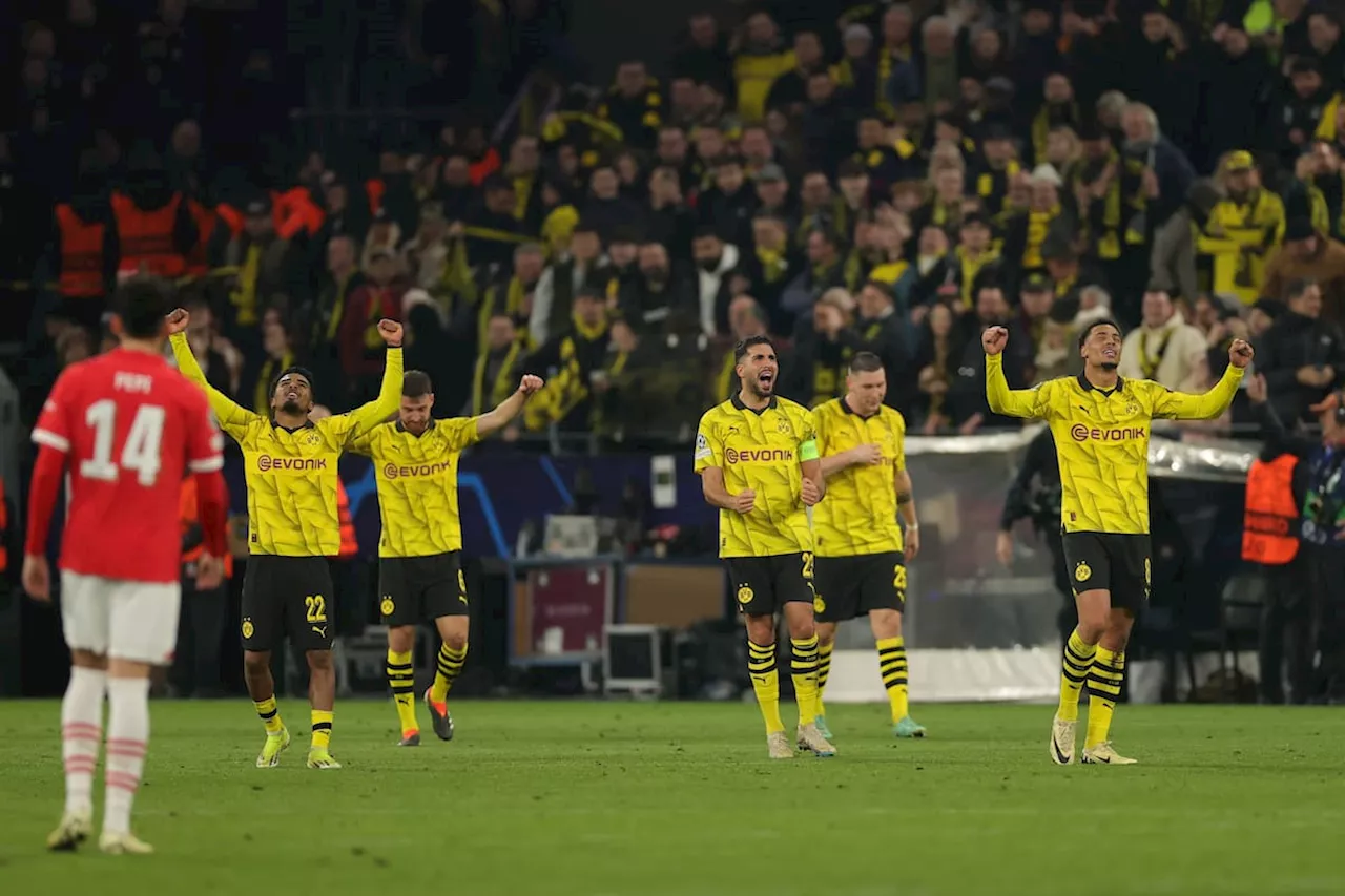 Borussia Dortmund clasificó a cuartos de final de Champions League al derrotar 2-0 al PSV