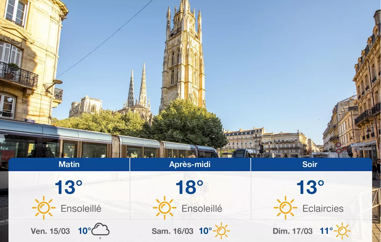 Météo Bordeaux: prévisions du jeudi 14 mars 2024