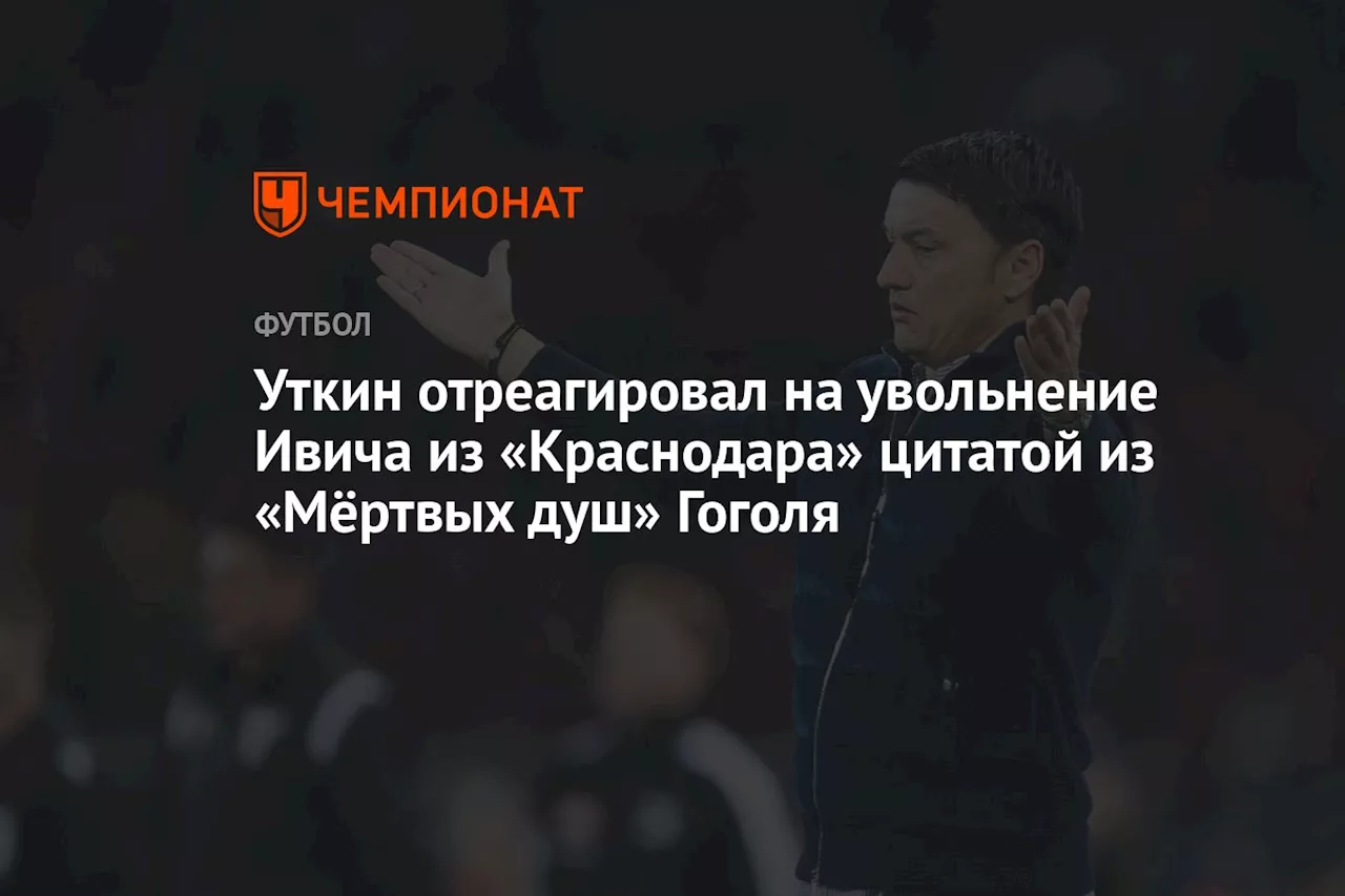 Уткин отреагировал на увольнение Ивича из «Краснодара» цитатой из «Мёртвых душ» Гоголя