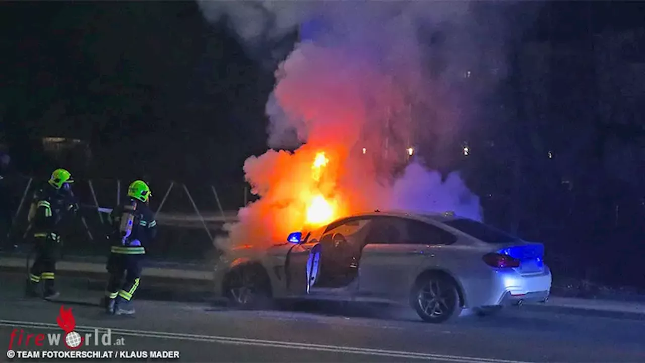 Oö: Lenker konnte Autobrand in Steyr mit Feuerlöscher nicht mehr löschen