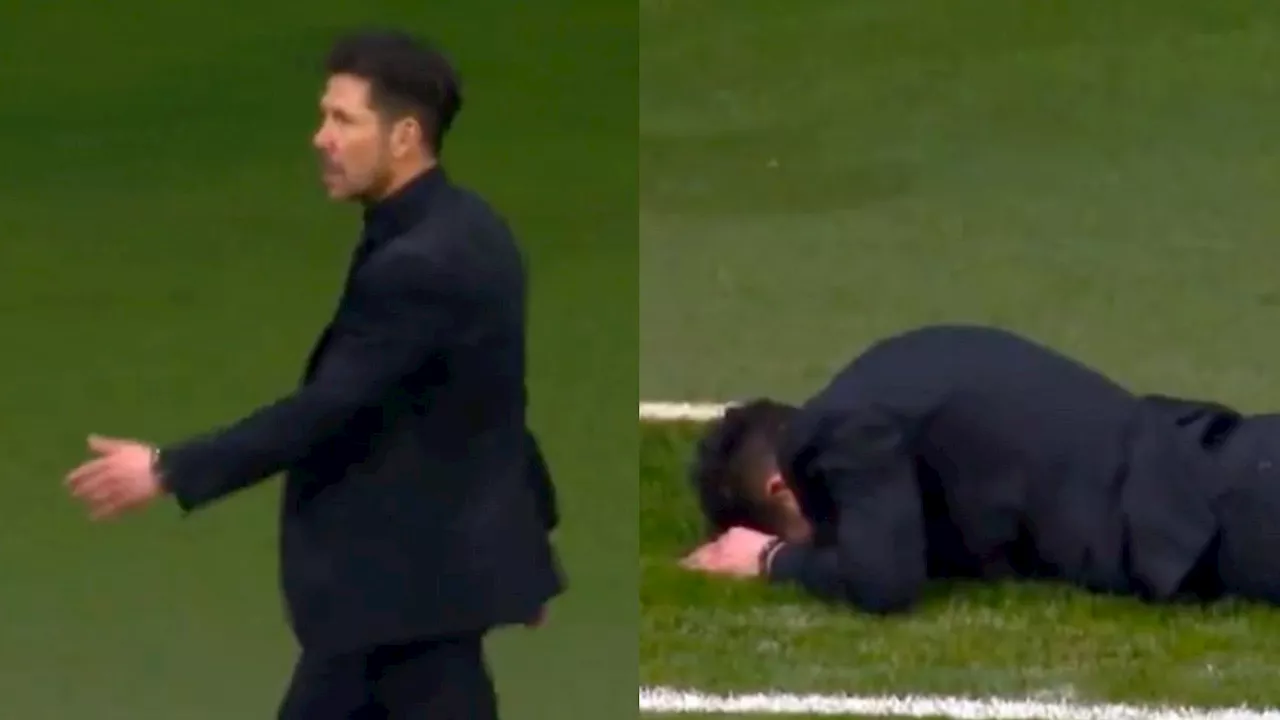 Atletico Madrid-Inter, disperazione di Simeone al goal sbagliato da Riquelme nel recupero