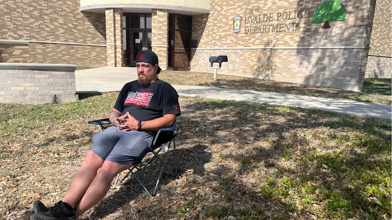 Grieving father leads protest against Uvalde police department