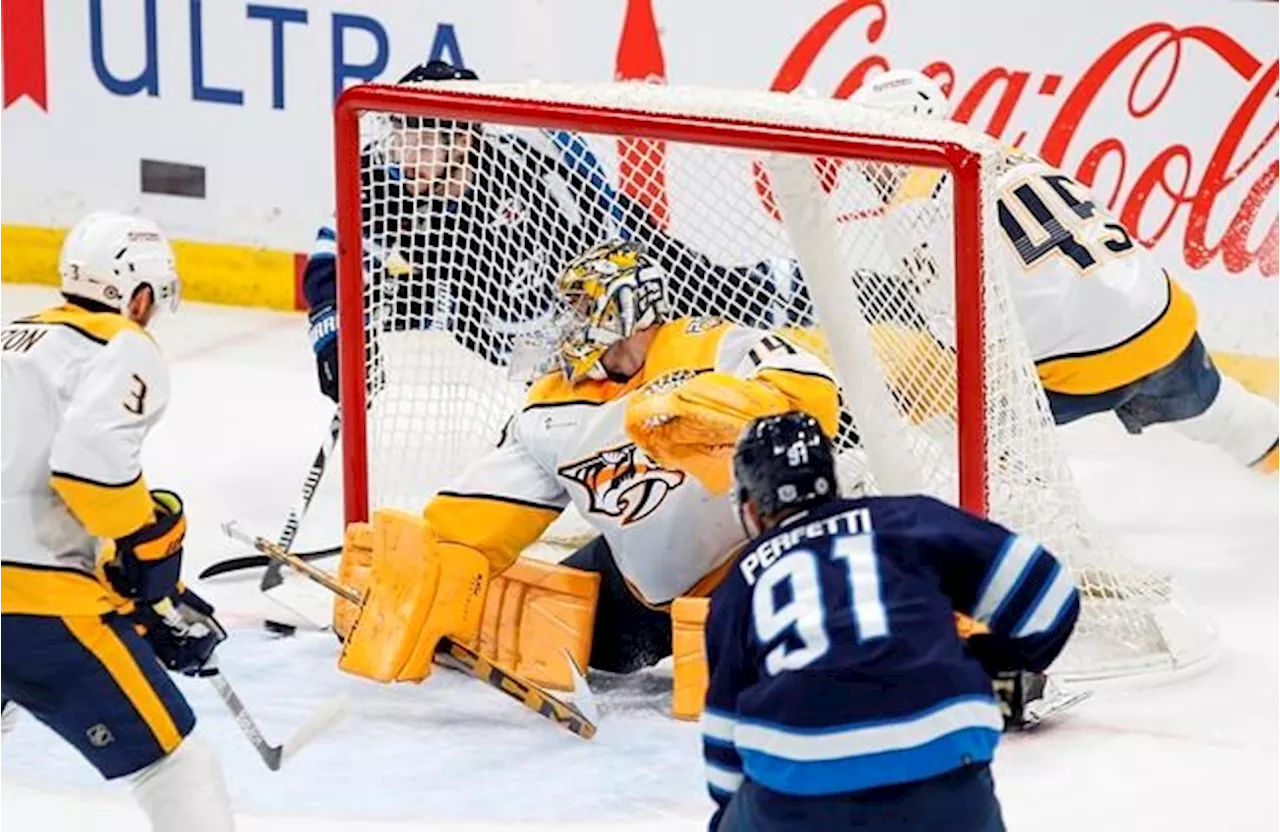 Gustav Nyquist leads red hot Nashville Predators past Winnipeg Jets 4-2