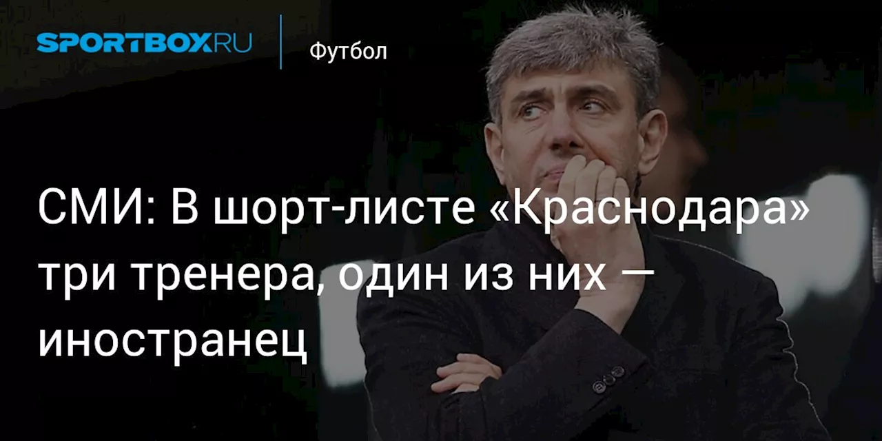 СМИ: В шорт‑листе «Краснодара» три тренера, один из них — иностранец