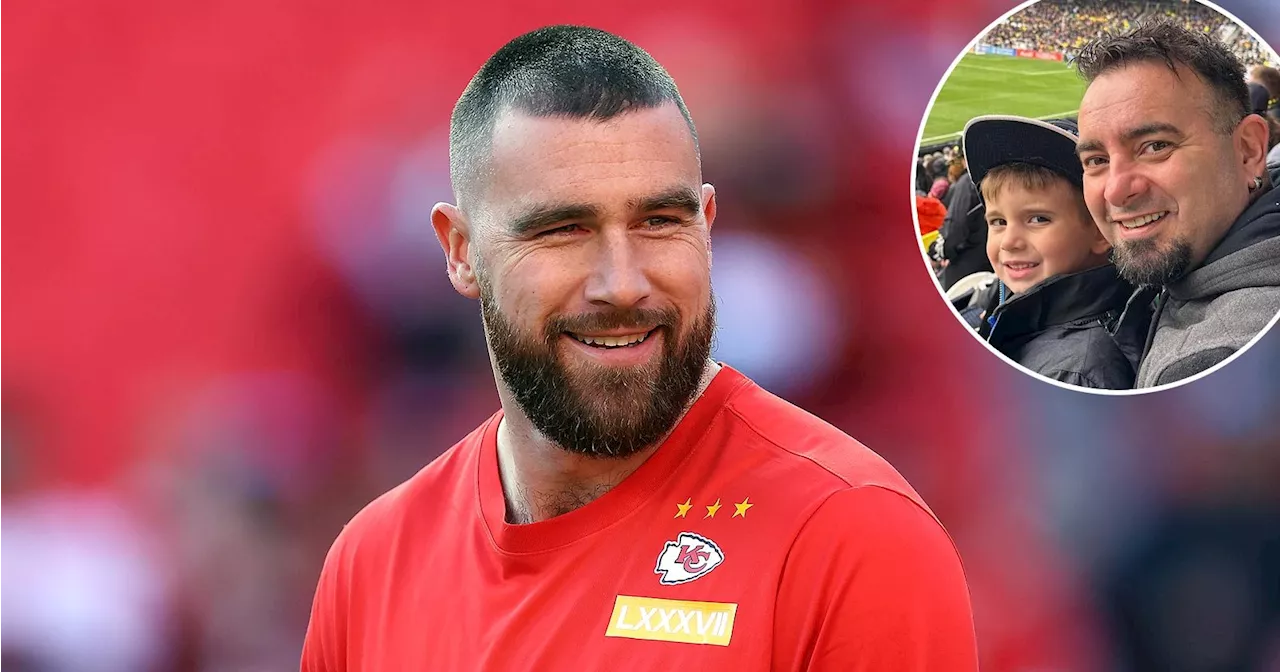 Travis Kelce Meets Chris Kirkpatrick's Son at Justin Timberlake Concert