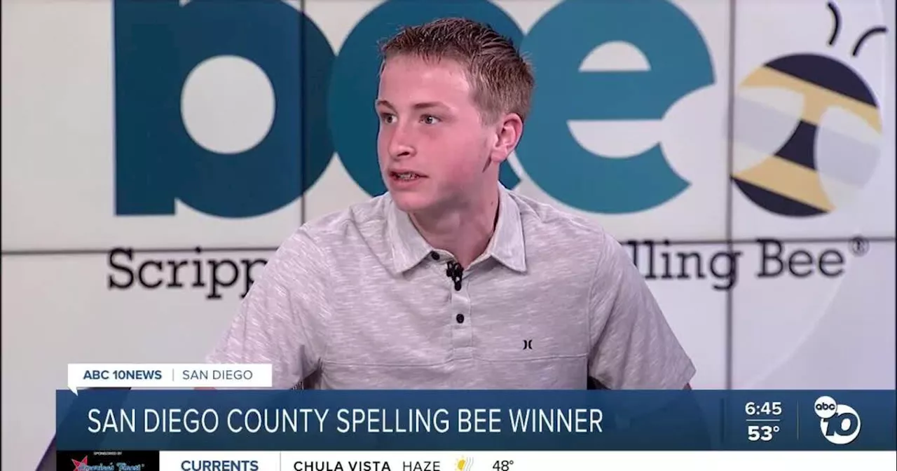 San Diego County Scripps Regional Spelling Bee winner Ben Evans visits ABC 10News