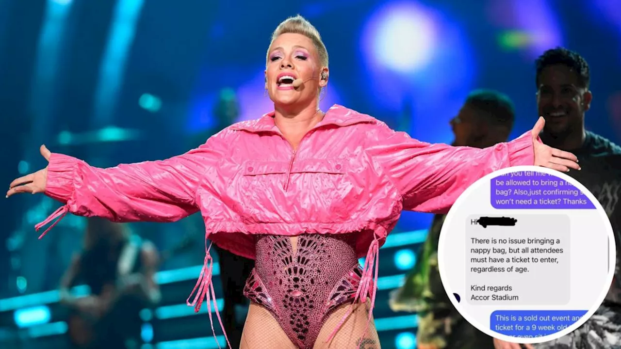 Family furious after being told newborn baby needs $180 ticket for Pink concert