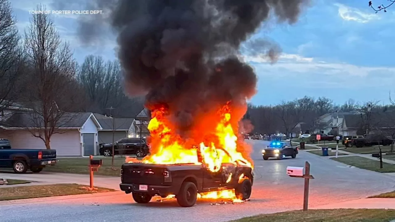 Porter, Ind. man injured when lithium battery catches fire in truck