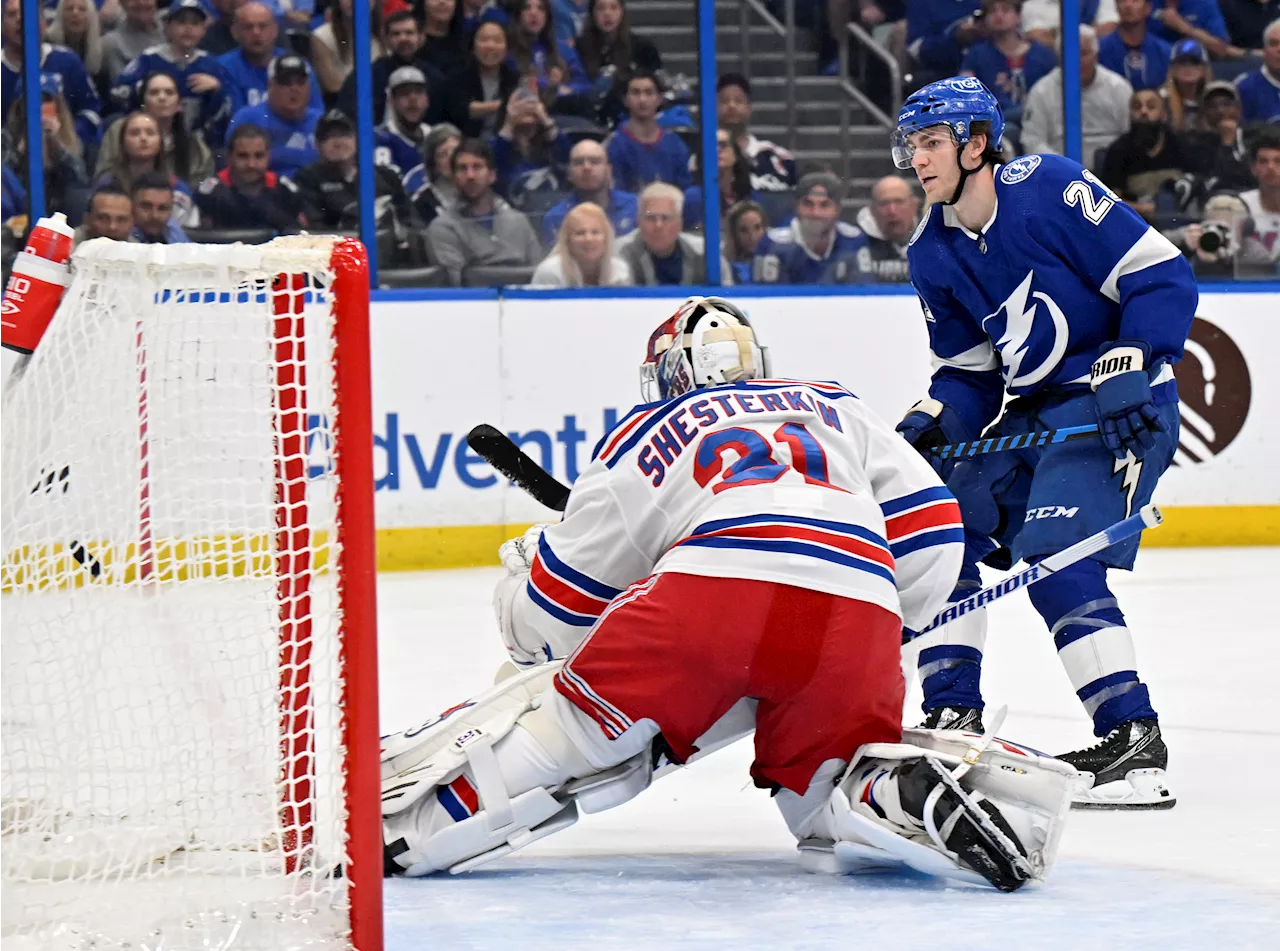 Point records hat trick, 3 assists, Kucherov adds 5 points as Lightning thump Rangers 6-3