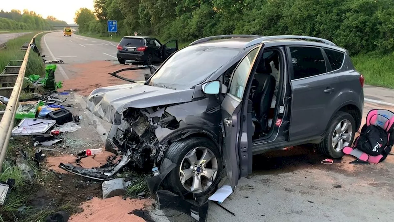 Kalbach: Lkw nach Unfall auf A7 in Flammen – Fahrer (†29) stirbt