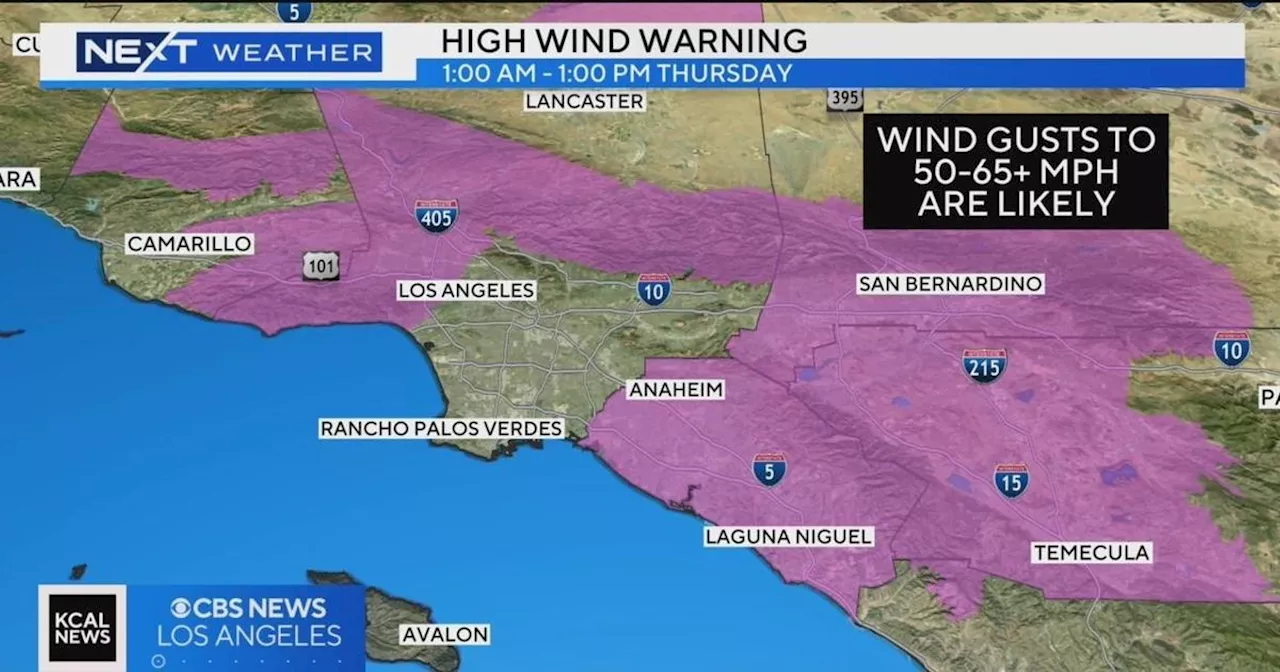 Strong Santa Ana winds expected to sweep through SoCal on Thursday