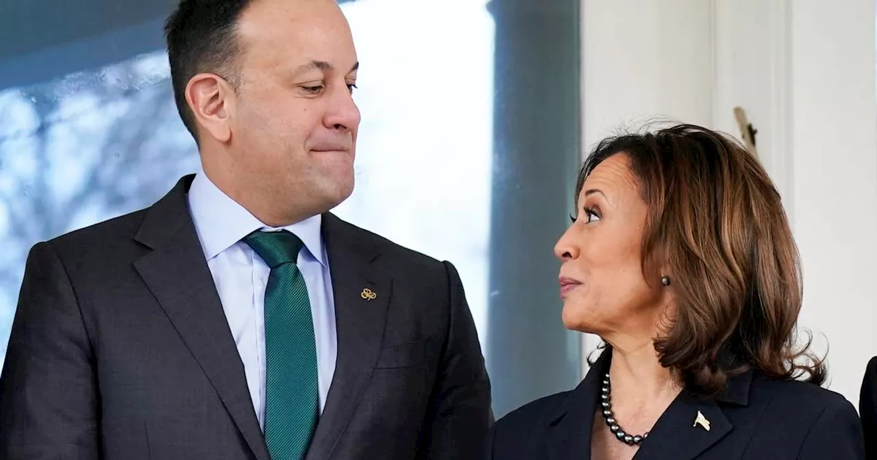 Harris and Varadkar toast US-Irish ties with glass of fresh orange juice and a smile