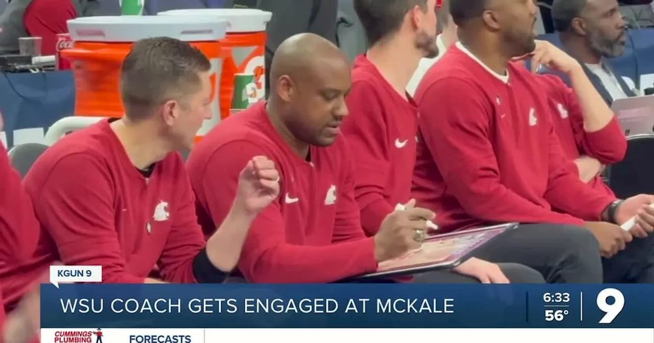 Tucson's Jeremy Harden, a WSU assistant, gets engaged at McKale