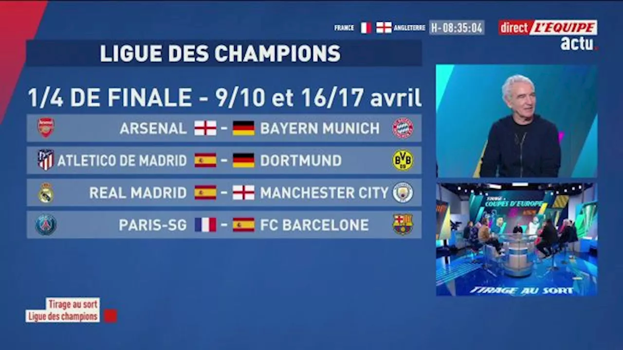 Tirage des quarts de finale de la Ligue des champions : le PSG affrontera le FC Barcelone