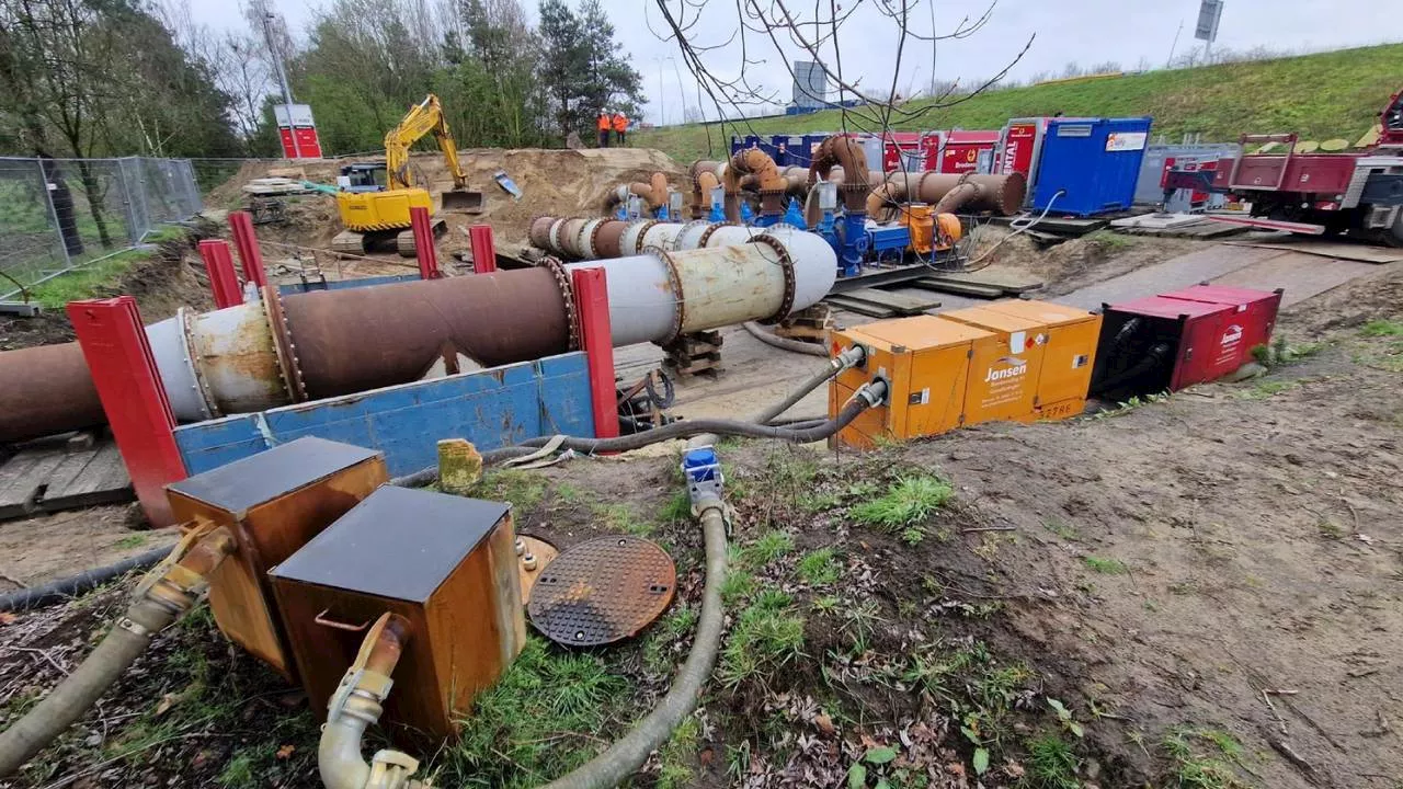 Verzakte gasleiding bij de A2 is weer opengedraaid