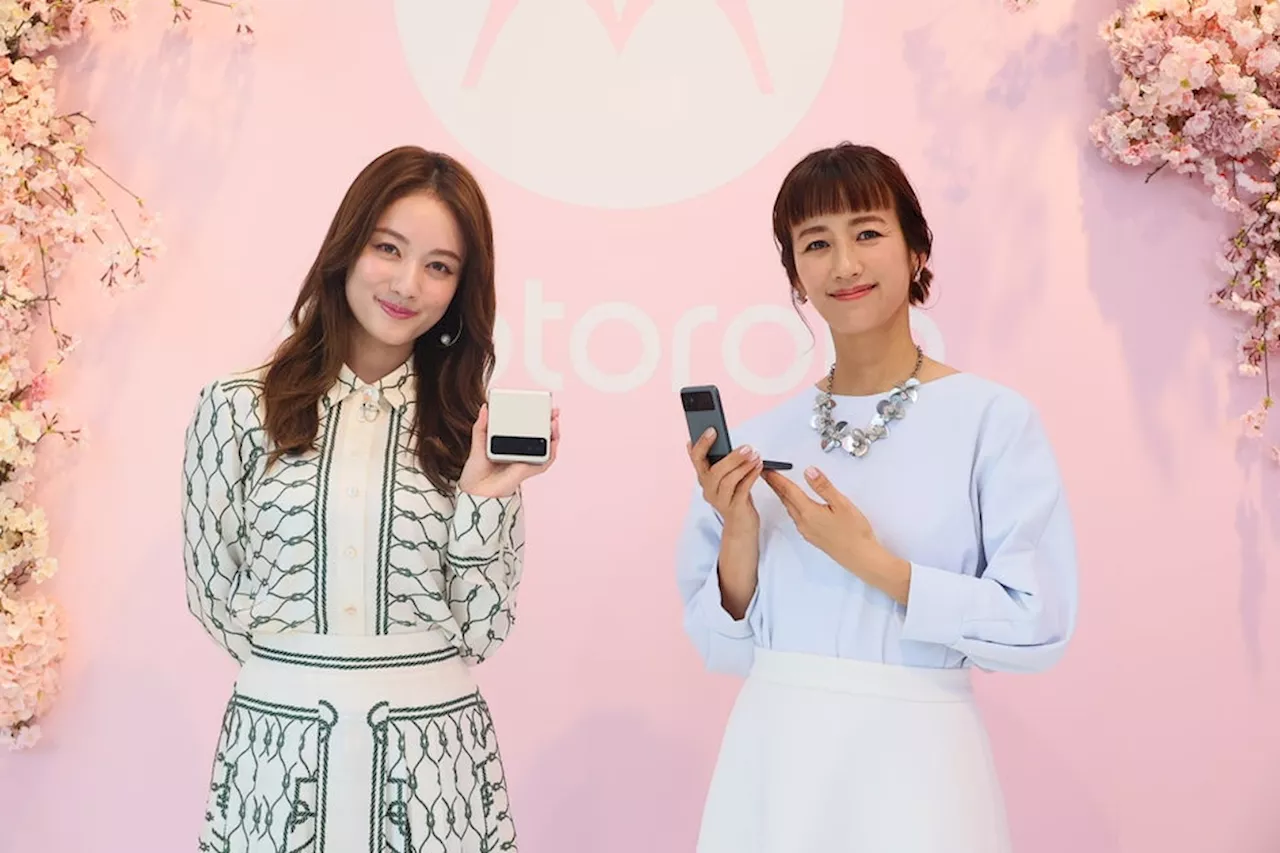 折りたたみ式スマートフォン体験型ポップアップストア「motorola razr 40 sakura POP-UP」プレビューイベントにタレント谷まりあさん、フローリスト前田有紀さん登壇