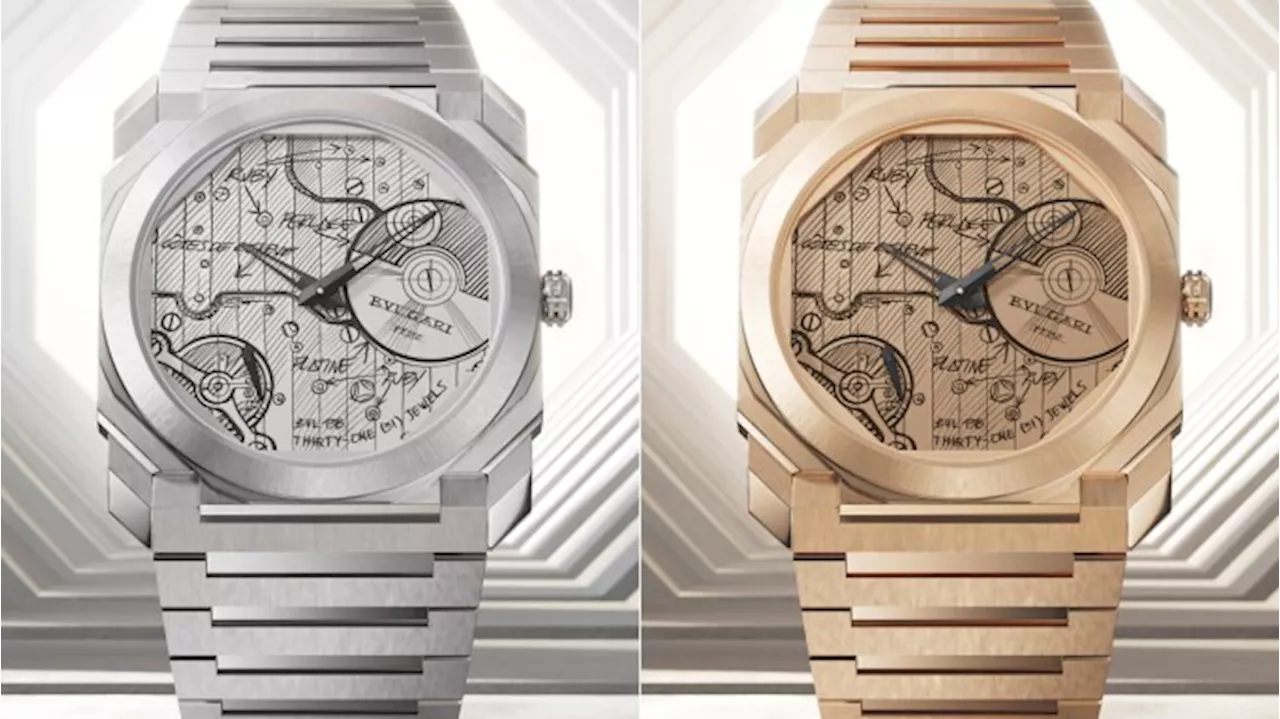 Bulgari’s Latest Octo Finissimo Watches Have Sketches of Movements Right on the Dial