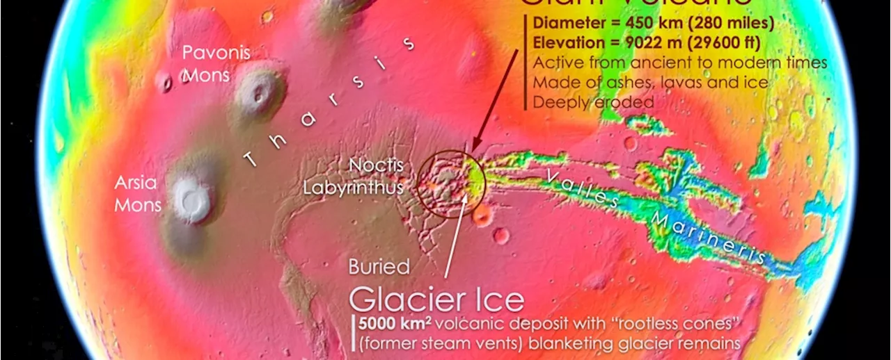 Enormous Volcano on Mars Found Hidden Within Sprawling Labyrinth