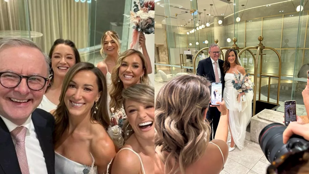 Albanese quizzed on wedding plans as he snaps selfie with bridal party