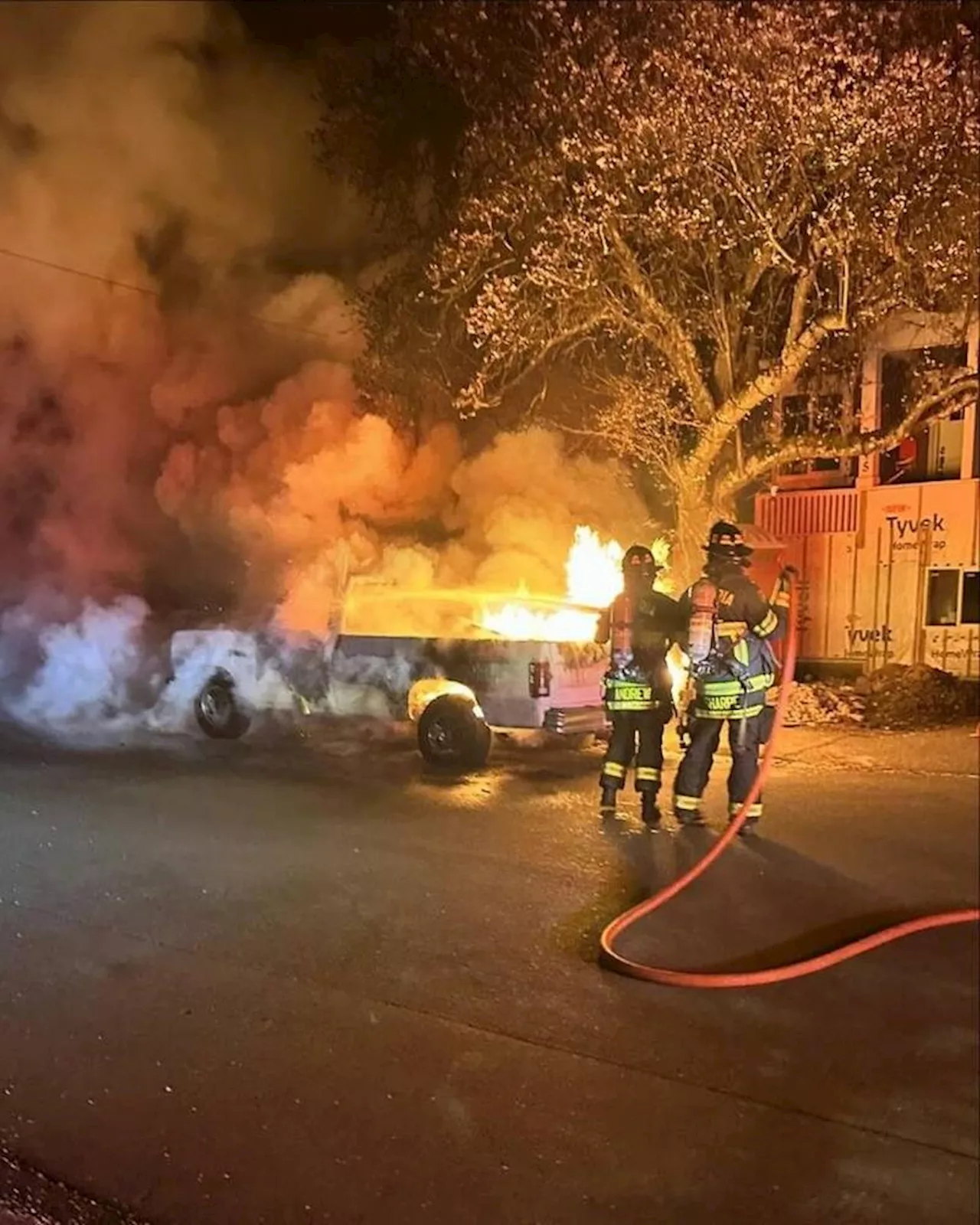 Burned pickup in Fernwood marks third car fire in a week, says firefighters' union