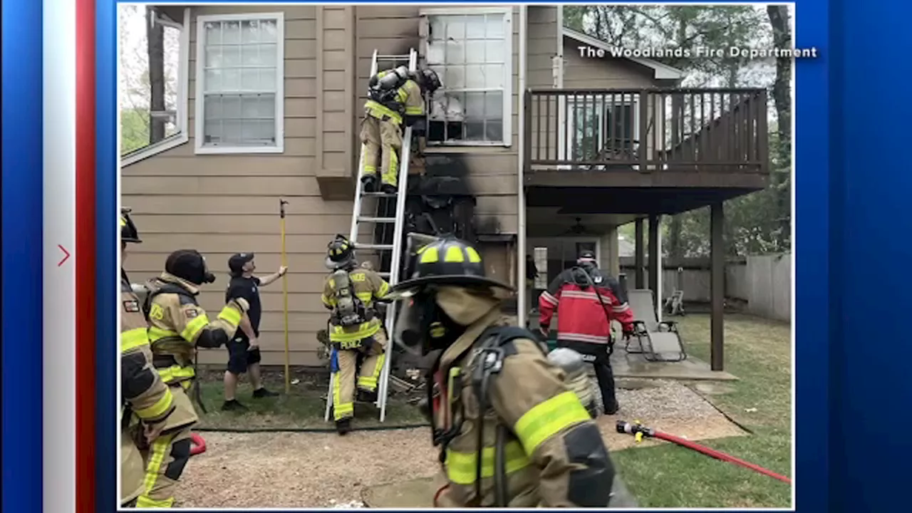 Lightning strike causes 2-story house fire in Woodlands neighborhood, officials say