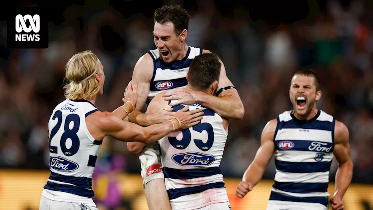 AFL round one: Geelong beats St Kilda at home and the Suns hold off the Crows in the wet, after wins for GWS and Essendon