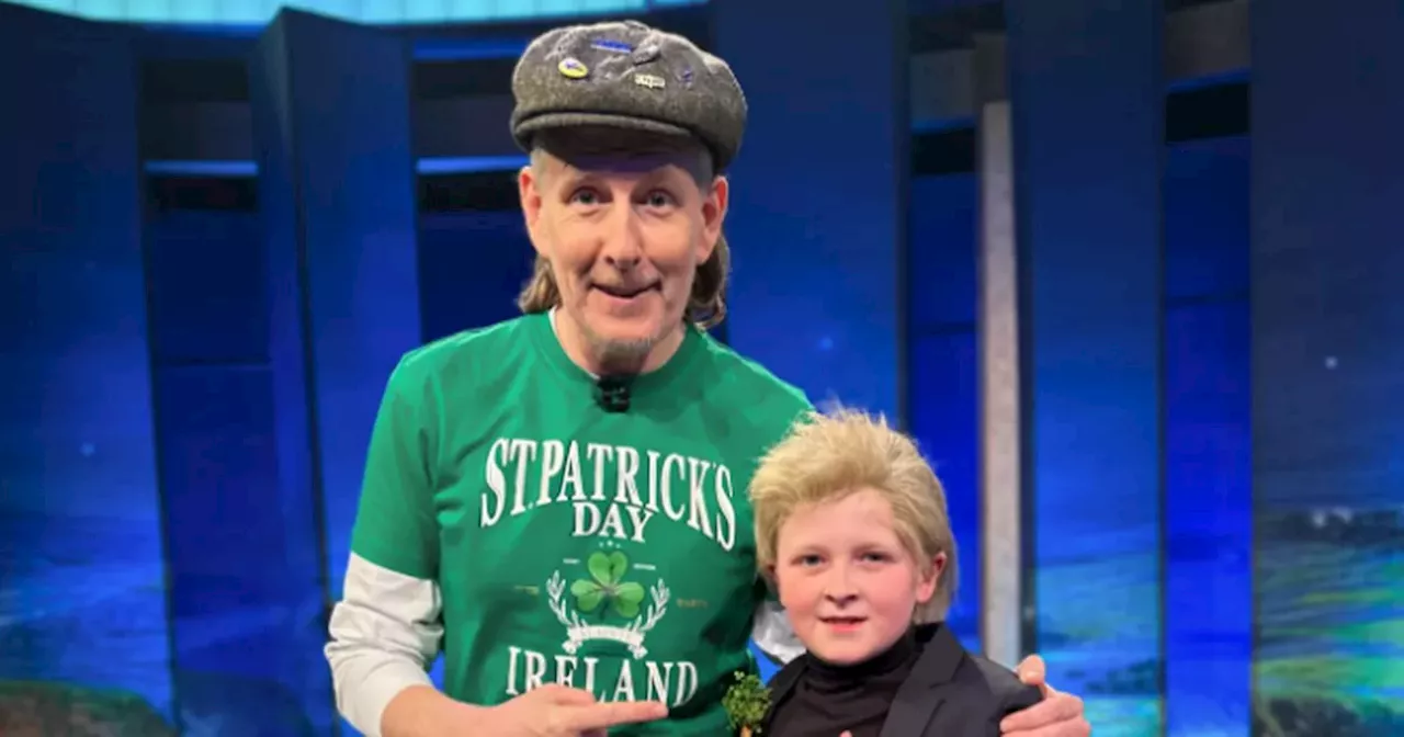 Young lad Sheamie entertains viewers on Late Late Show St Patrick’s Day special