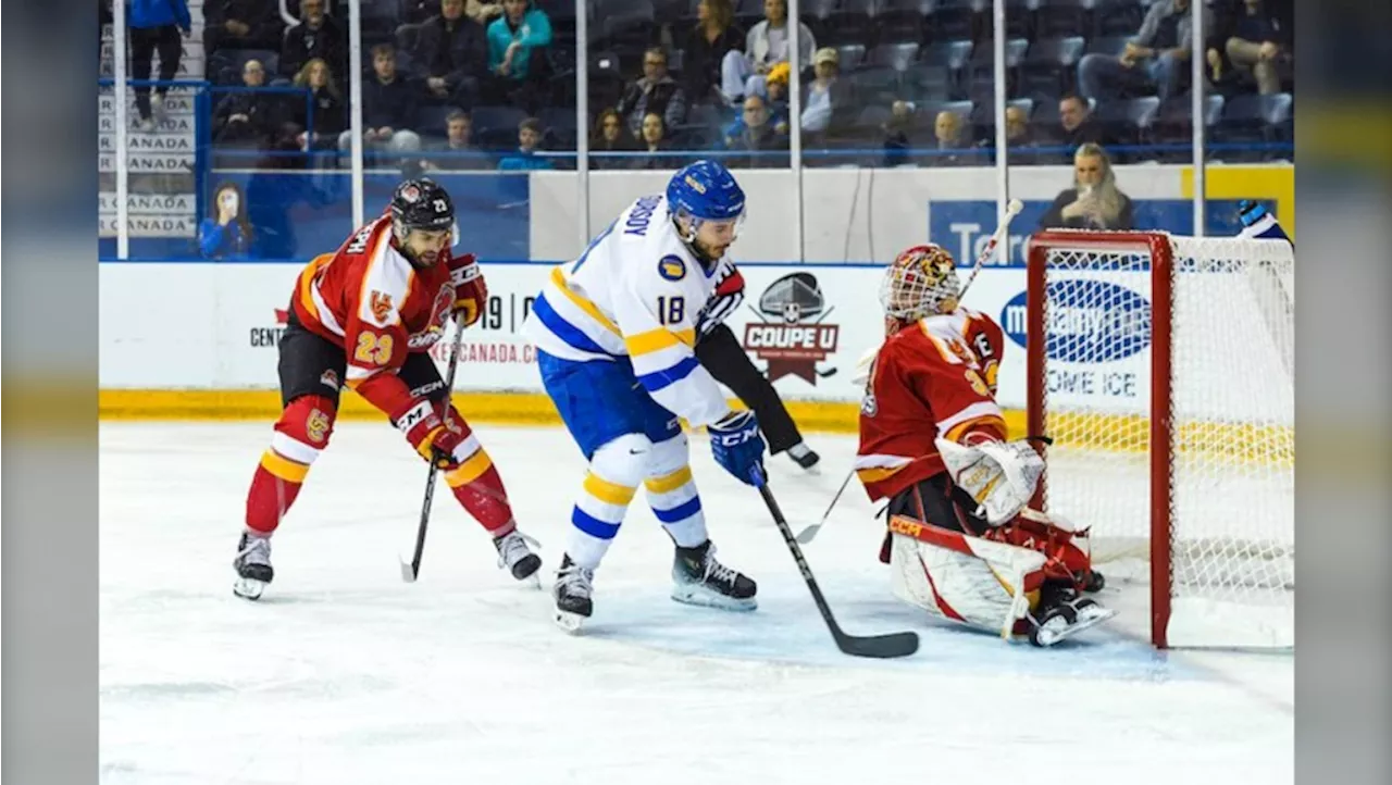 Dinos Men's Hockey Team Loses Heartbreaker in Double Overtime