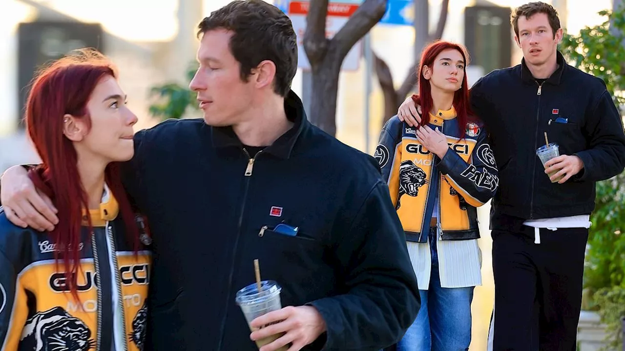 Dua Lipa and her boyfriend Callum Turner are inseparable as she casually boasts a designer look...