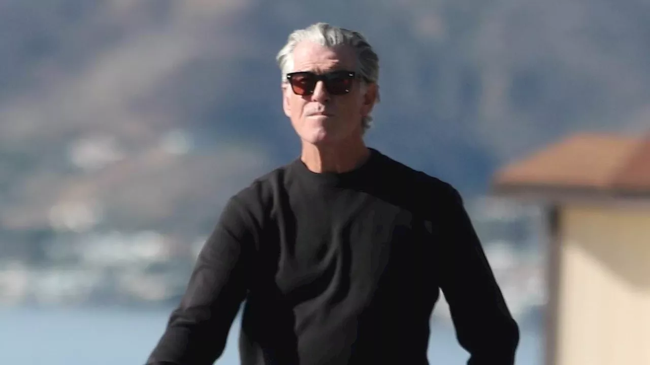 Pierce Brosnan is seen for first time since pleading guilty to trespassing in hot springs at...