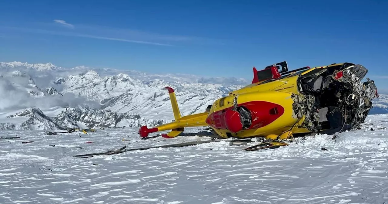 Precipita elicottero del 118 sul Monte Rosa, tutti gli illesi gli occupanti