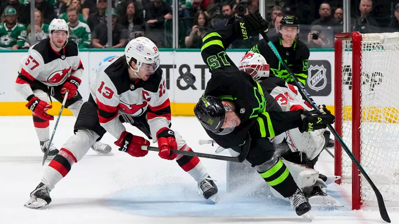 Devils' second-period barrage overwhelms Stars 6-2 in Jake Allen's New Jersey debut