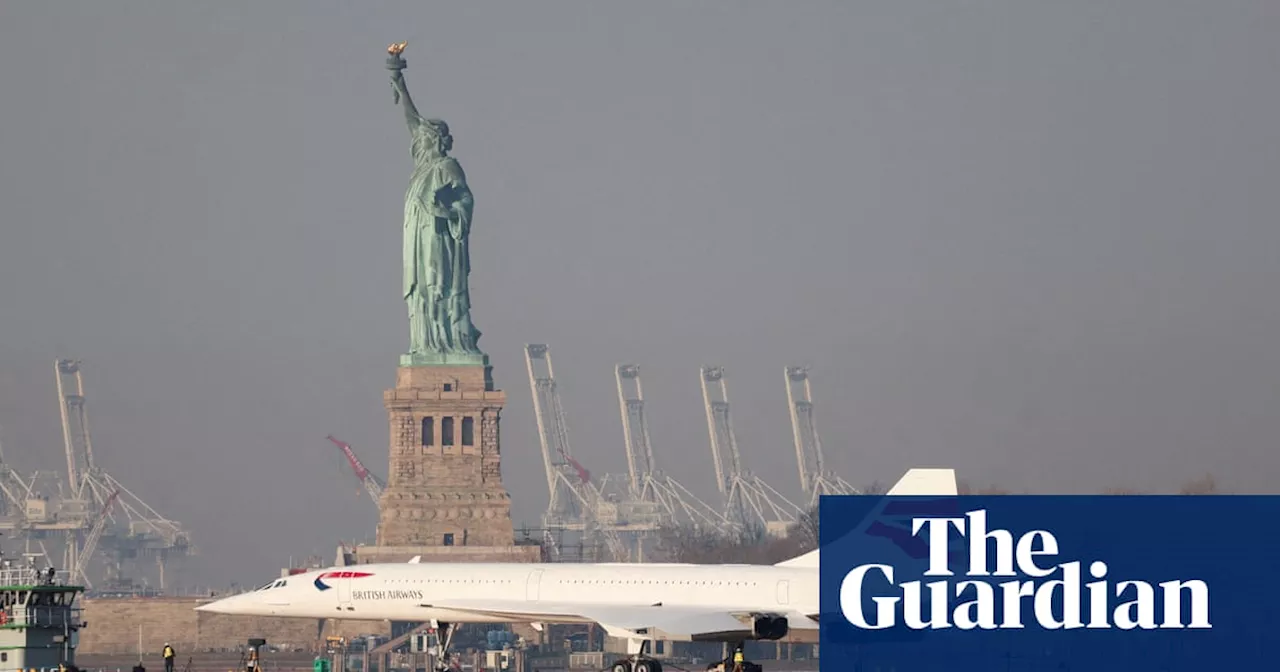 Concorde jet gets floated down the Hudson River after months of refurbishment