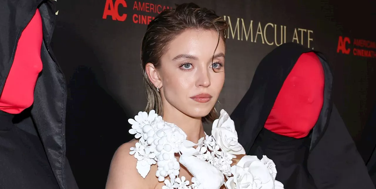 Sydney Sweeney’s Daring Sculptural Top Looks Like a Bouquet of Flowers Hugging Her