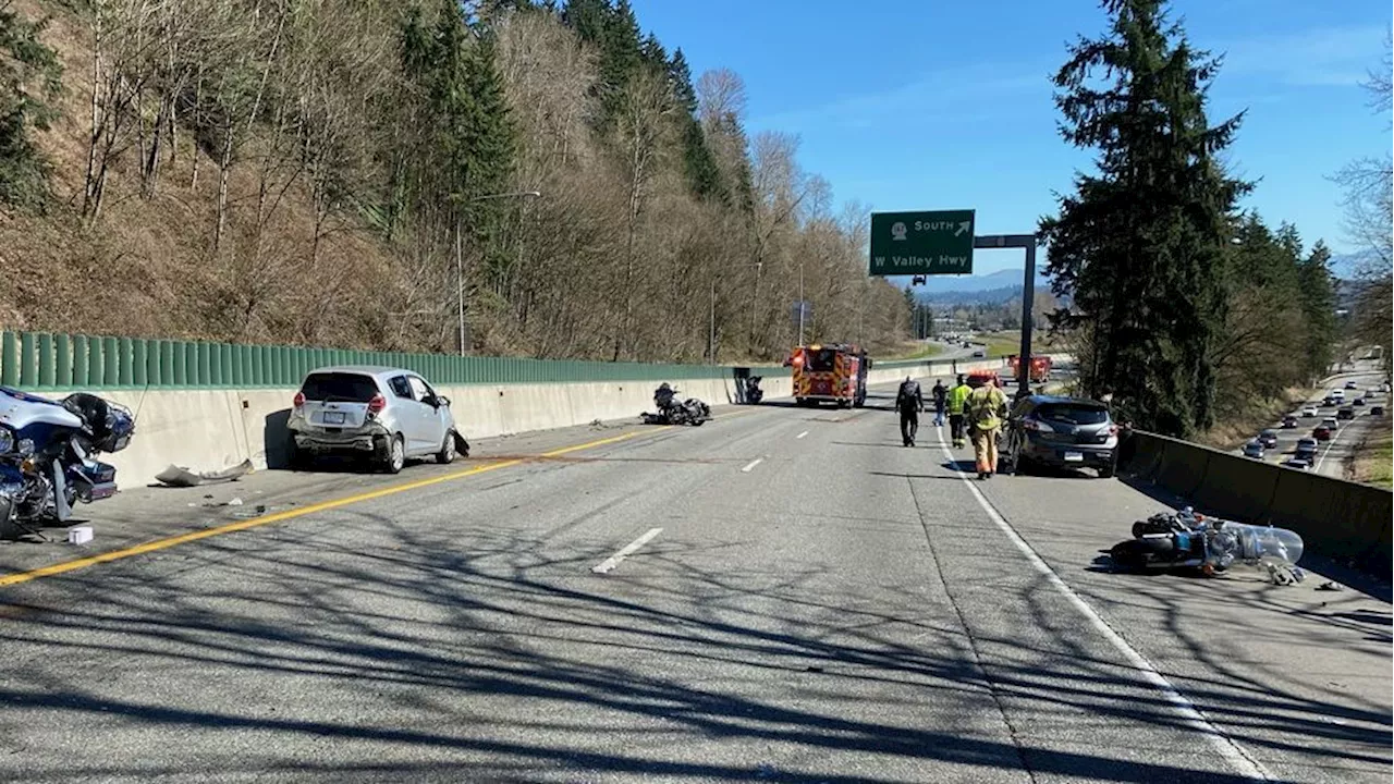 2 airlifted after multi-car and motorcycle crash, SR 18 closed near SR 167