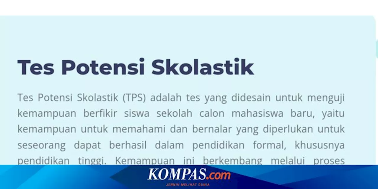 Contoh Soal TPS di UTBK SNBT 2024, Ada Empat Subtes