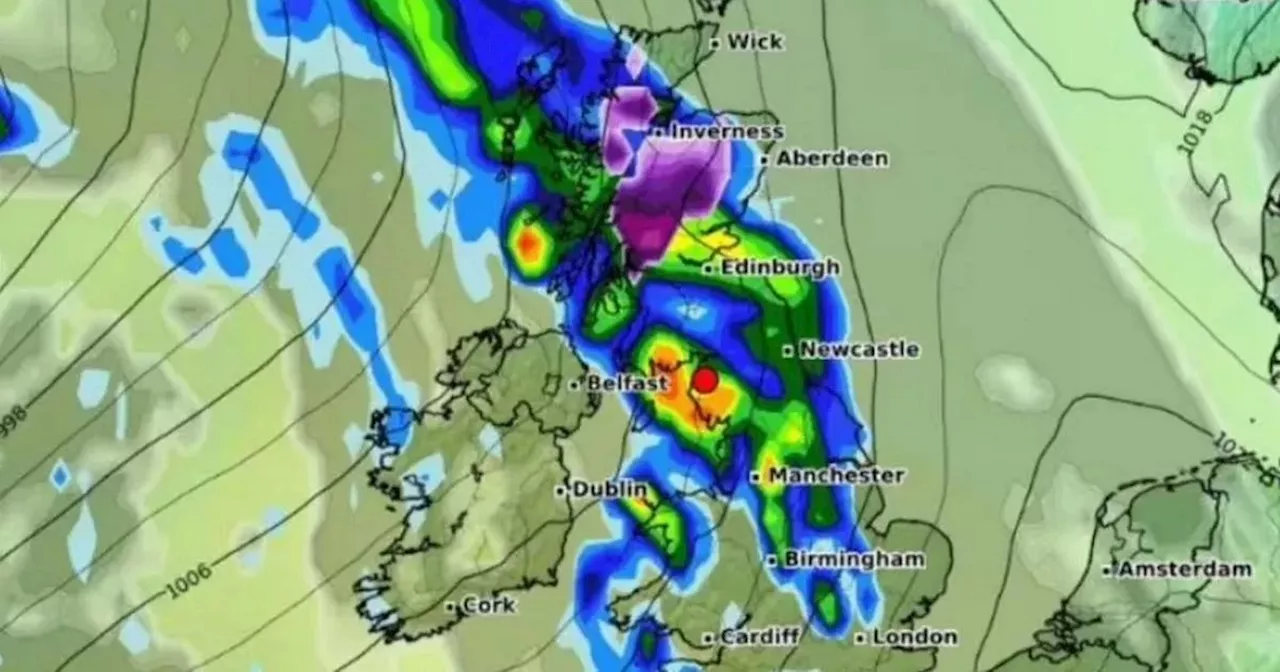 UK snow maps turn purple as heavy rain and snowfall forecast this weekend