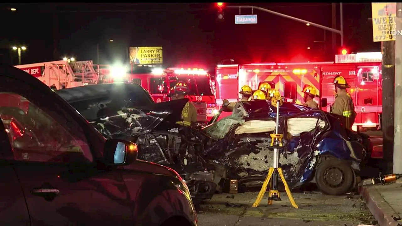 Woman killed in two-vehicle crash in North Hollywood