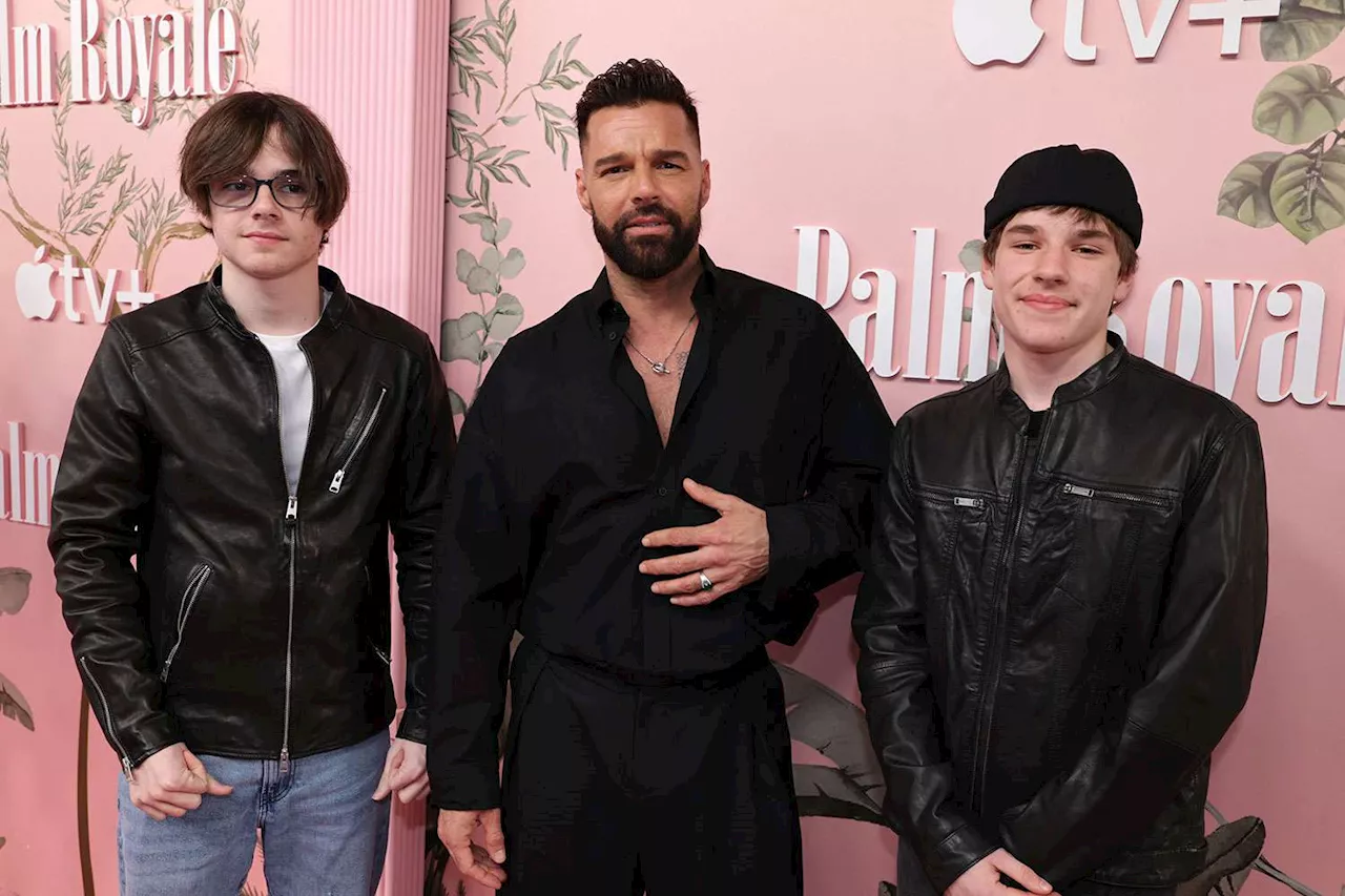 Ricky Martin Makes Rare Appearance with Twins Valentino and Matteo, 15, at Premiere of Palm Royale